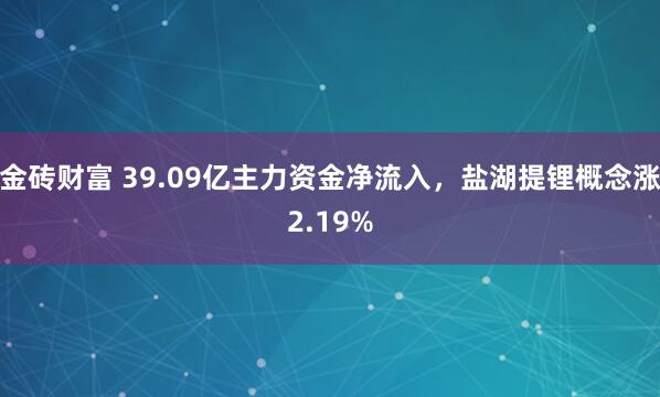 金砖财富 39.09亿主力资金净流入，盐湖提锂概念涨2.19%