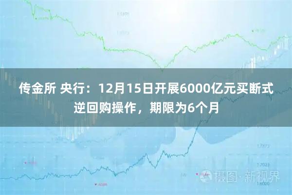 传金所 央行：12月15日开展6000亿元买断式逆回购操作，期限为6个月