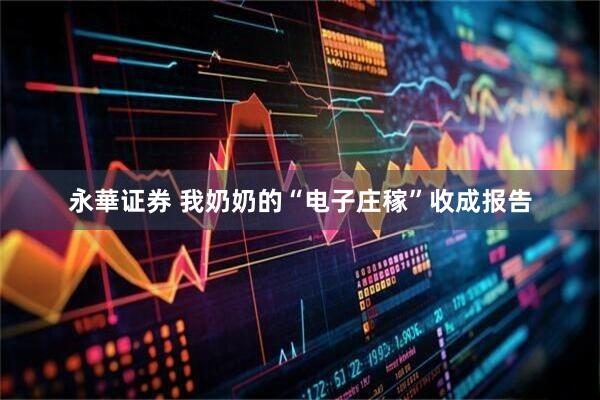 永華证券 我奶奶的“电子庄稼”收成报告